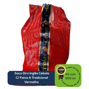Kit Com 500 Un Saco Giro Inglês Cebola C/ Faixa A Tradicional Vermelho
