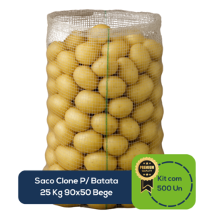 Kit Com 500 Un Saco PP CB 50 25 Kg Cristal