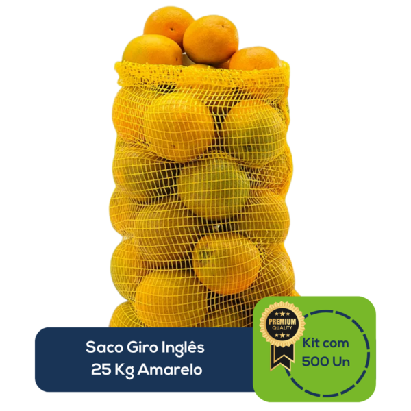 Kit Com 500 Un Saco Giro Inglês 25 Kg Amarelo