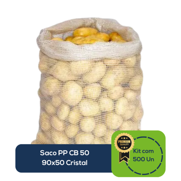 Kit Com 500 Un Saco PP CB 50 90x50 Cristal