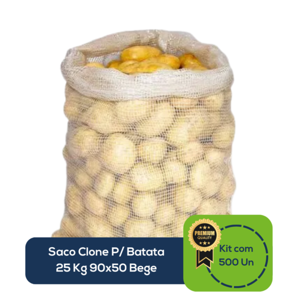 Kit Com 500 Un Saco PP CB 50 25 Kg Cristal