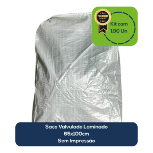 Kit Com 100 Un Saco Laminado Costurado Valvulado Branco 65x100cm Sem Impressão