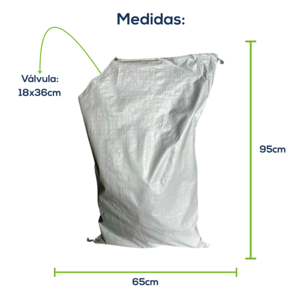 Kit Com 100 Un Saco Convencional Costurado Valvulado Branco 65x95cm Sem Impressão - Image 2