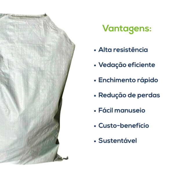 Kit Com 100 Un Saco Convencional Costurado Valvulado Branco 65x90cm Sem Impressão - Image 4