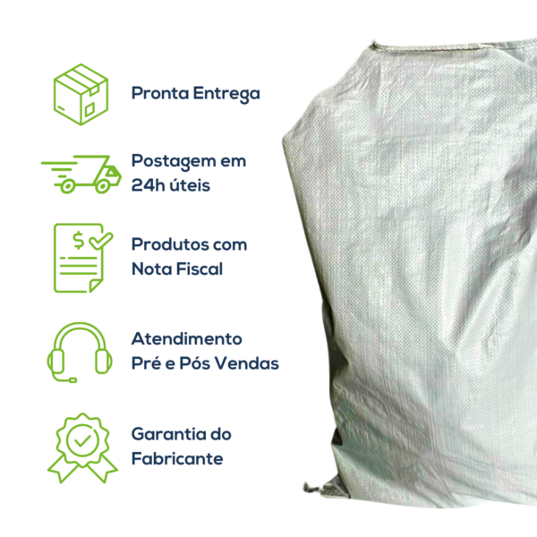 Kit Com 100 Un Saco Convencional Costurado Valvulado Branco 65x95cm Sem Impressão - Image 8