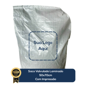 Milheiro Saco Laminado Valvulado Branco 50x70cm Com Impressão