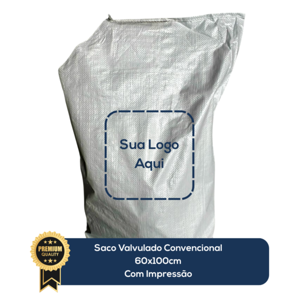 Milheiro Saco Convencional Valvulado Branco 60x100cm Com Impressão