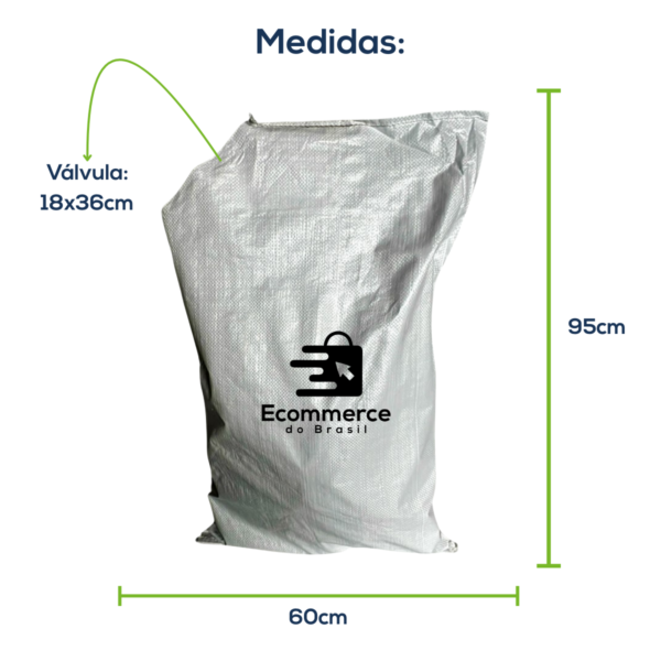 Milheiro Saco Convencional Valvulado Branco 60x95cm Com Impressão - Image 2