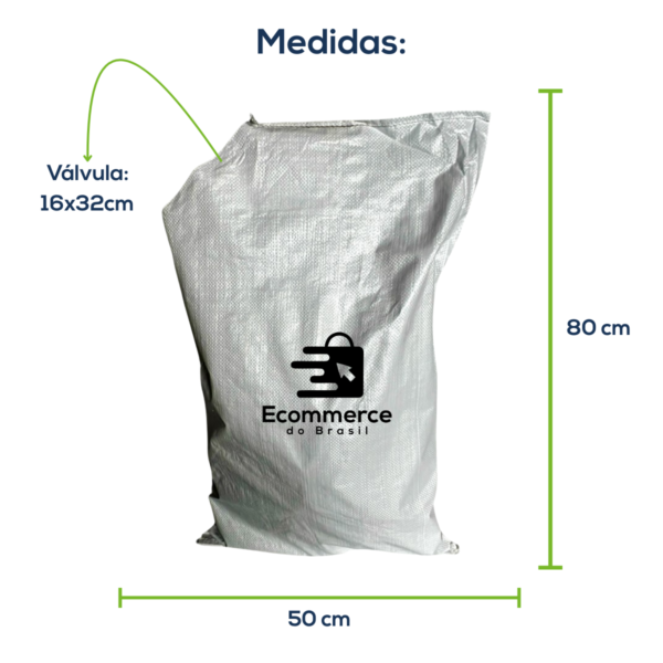 Milheiro Saco Convencional Valvulado Branco 50x80cm Com Impressão - Image 2