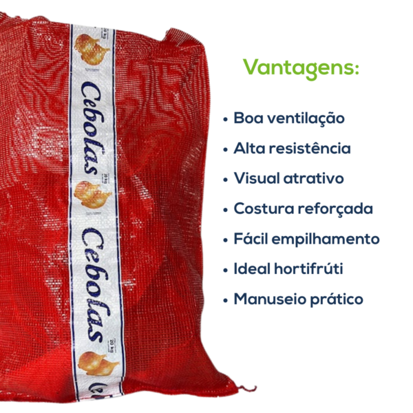 Kit Com 500 Un Saco Giro Inglês Cebola C/ Faixa B Tubular 2 Faixa Vermelho - Image 3