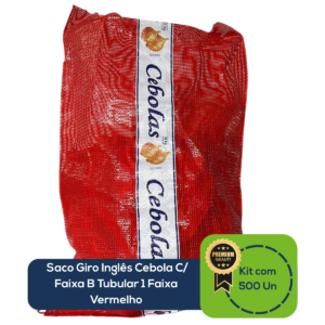 Kit Com 500 Un Saco Giro Inglês Cebola C/ Faixa B Tubular 1 Faixa Vermelho
