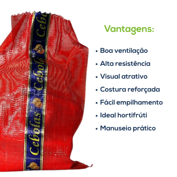 Kit Com 500 Un Saco Giro Inglês Cebola C/ Faixa A Tubular 2 Faixa Vermelho - Image 3