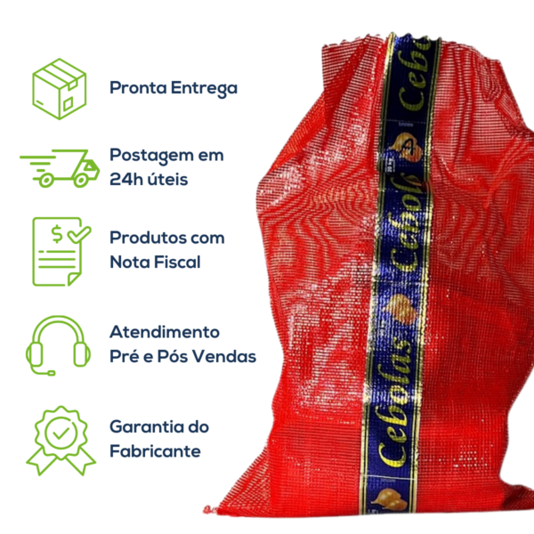 Kit Com 500 Un Saco Giro Inglês Cebola C/ Faixa A Tubular 2 Faixa Vermelho - Image 7