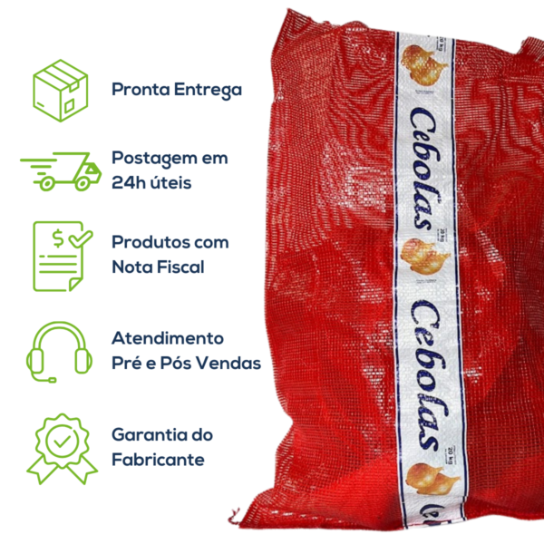 Kit Com 500 Un Saco Giro Inglês Cebola C/ Faixa B Tubular 1 Faixa Vermelho - Image 7