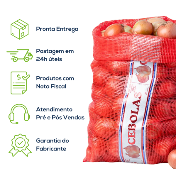 Kit Com 500 Un Saco Giro Inglês Cebola C/ Faixa C Tradicional Vermelho - Image 7