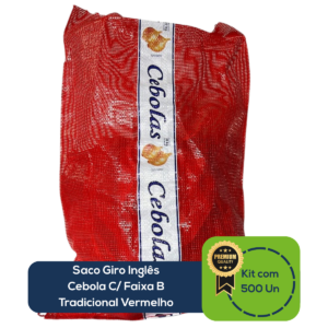 Kit Com 500 Un Saco Giro Inglês Cebola C/ Faixa B Tradicional Vermelho