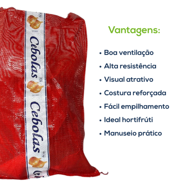 Kit Com 500 Un Saco Giro Inglês Cebola C/ Faixa B Tradicional Vermelho - Image 3