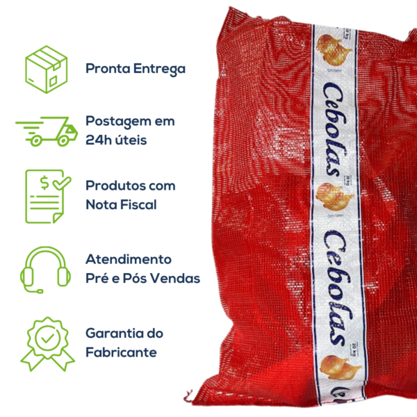 Kit Com 500 Un Saco Giro Inglês Cebola C/ Faixa B Tradicional Vermelho - Image 7