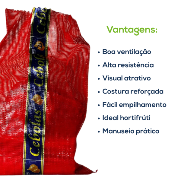 Kit Com 500 Un Saco Giro Inglês Cebola C/ Faixa A Tradicional Vermelho - Image 3