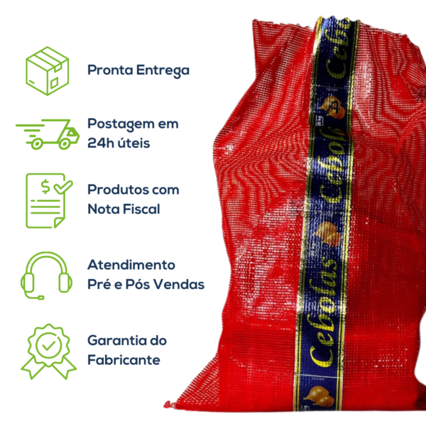 Kit Com 500 Un Saco Giro Inglês Cebola C/ Faixa A Tradicional Vermelho - Image 7