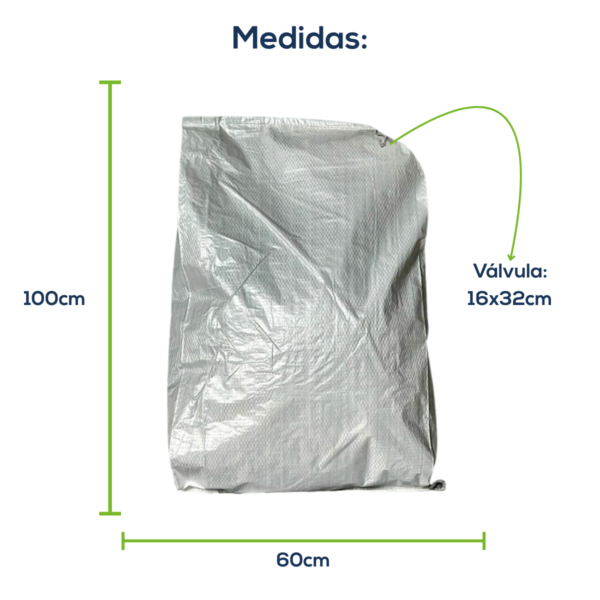 Kit Com 100 Un Saco Laminado Costurado Valvulado Branco 60x100cm Sem Impressão - Image 2
