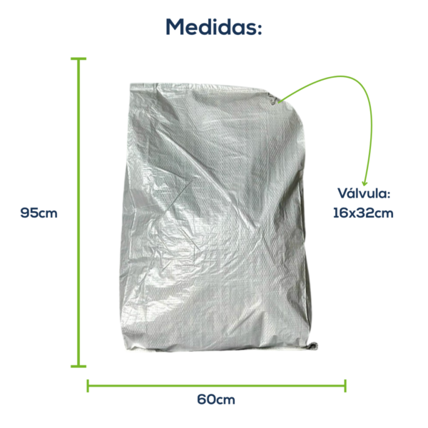 Kit Com 100 Un Saco Laminado Costurado Valvulado Branco 60x95cm Sem Impressão - Image 2
