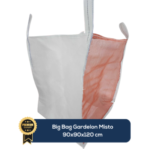 Big Bag Gardelon Boca Aberta Válvula Inferior Misto Fundo Ráfia 90x90x120cm 160G Sem Impressão