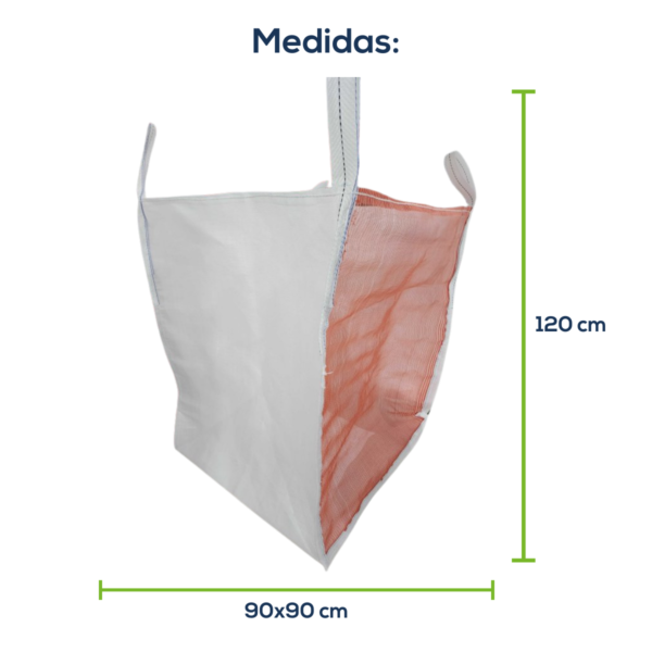 Big Bag Gardelon Boca Aberta Válvula Inferior Misto Fundo Ráfia 90x90x120cm 160G Sem Impressão - Image 2