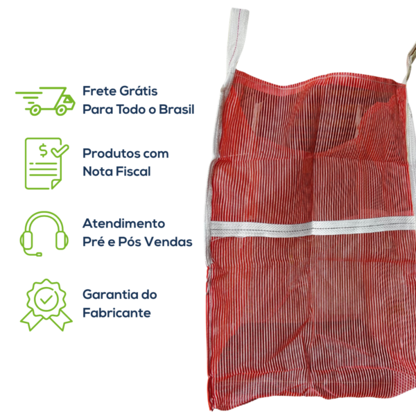 Big Bag Gardelon Boca Aberta Válvula Inferior Com Trava Fundo Ráfia 90x90x130cm 160G Sem Impressão - Image 8