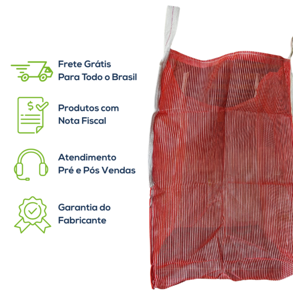 Big Bag Gardelon Boca Aberta Válvula Inferior Sem Trava Fundo Ráfia 90x90x120cm 160G Sem Impressão - Image 8