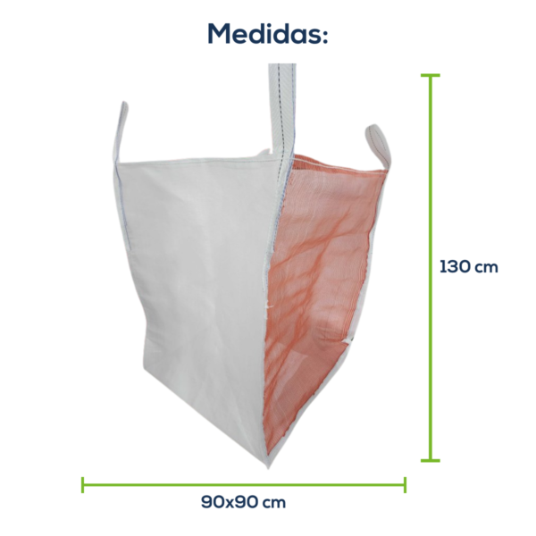 Big Bag Gardelon Boca Aberta Válvula Inferior Misto Fundo Ráfia 90x90x130cm 160G Sem Impressão - Image 2