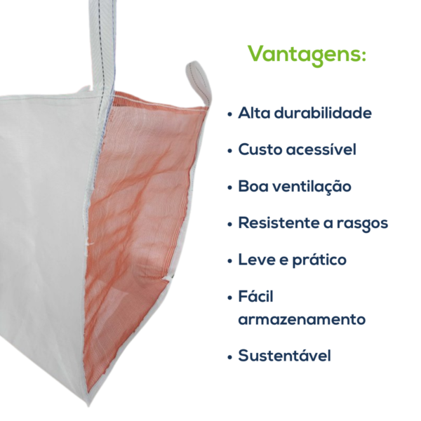 Big Bag Gardelon Boca Aberta Válvula Inferior Misto Fundo Ráfia 90x90x130cm 160G Sem Impressão - Image 4