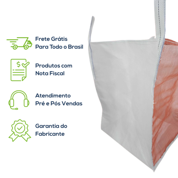 Big Bag Gardelon Boca Aberta Válvula Inferior Misto Fundo Ráfia 90x90x130cm 160G Sem Impressão - Image 8