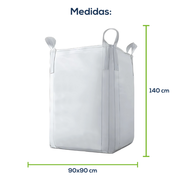 Big Bag Novo Boca Aberta Fundo Reto Sem Liner Sem Trava 90x90x140cm 160G Sem Impressão - Image 2