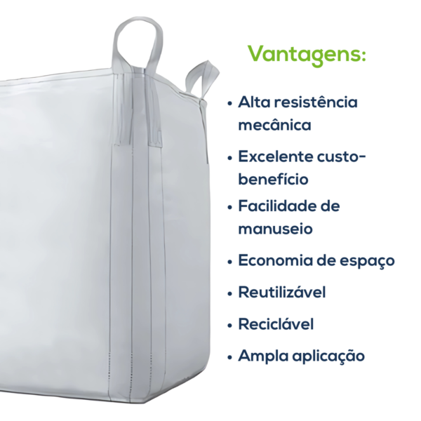 Big Bag Novo Boca Aberta Fundo Reto Sem Liner Sem Trava 90x90x140cm 160G Sem Impressão - Image 4