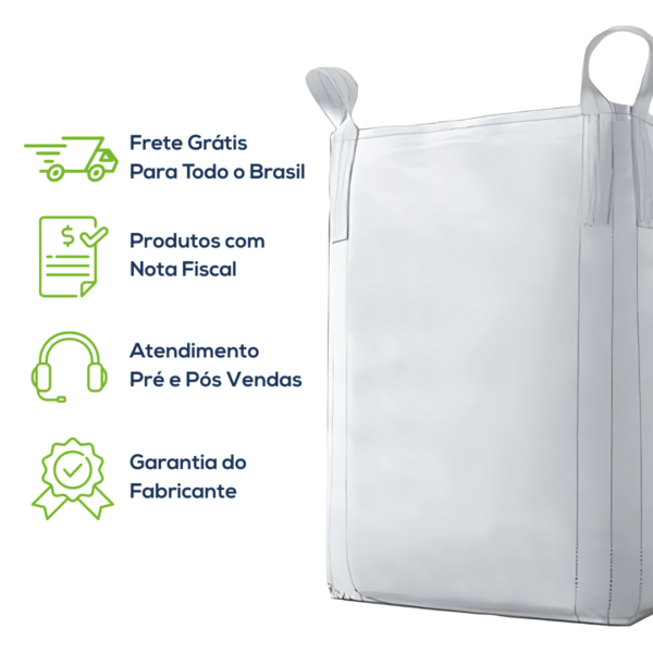 Big Bag Novo Boca Aberta Fundo Reto Sem Liner Sem Trava 90x90x140cm 160G Sem Impressão - Image 8