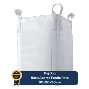 Big Bag Novo Boca Aberta Fundo Reto Sem Liner Sem Trava 90x90x90cm 160G Sem Impressão
