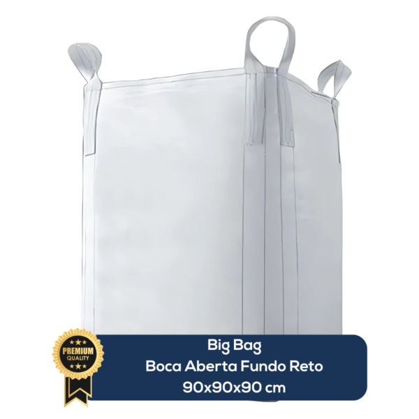 Big Bag Novo Boca Aberta Fundo Reto Sem Liner Sem Trava 90x90x90cm 160G Sem Impressão