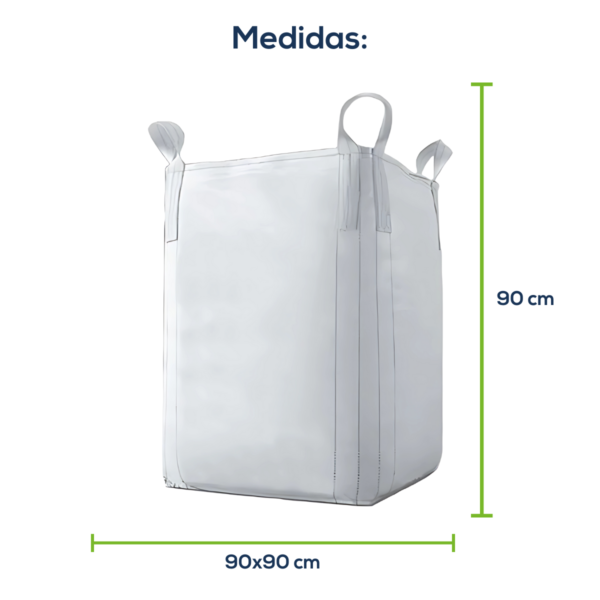 Big Bag Novo Boca Aberta Fundo Reto Sem Liner Sem Trava 90x90x90cm 160G Sem Impressão - Image 2