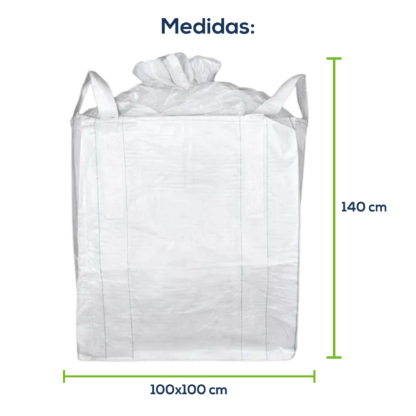 Big Bag Novo Saia Superior Fundo Reto Sem Liner Sem Trava 100x100x140cm 160G Sem Impressão - Image 2