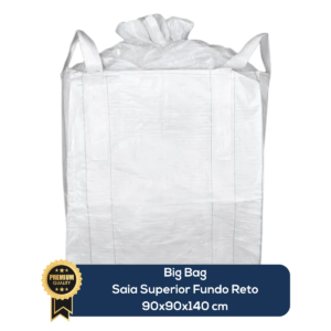 Big Bag Novo Saia Superior Fundo Reto Sem Liner Sem Trava 90x90x140cm 160G Sem Impressão