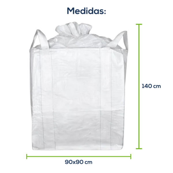 Big Bag Novo Saia Superior Fundo Reto Sem Liner Sem Trava 90x90x140cm 160G Sem Impressão - Image 2