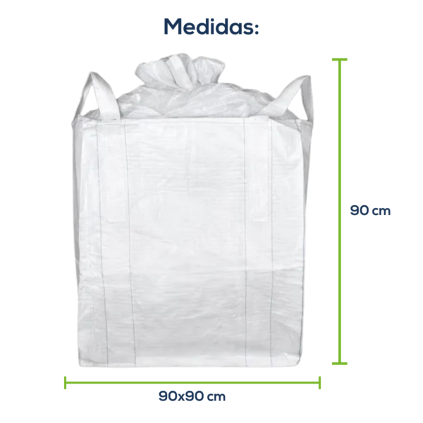 Big Bag Novo Saia Superior Fundo Reto Sem Liner Sem Trava 90x90x90cm 160G Sem Impressão - Image 2