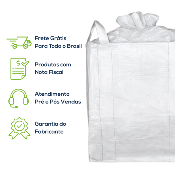 Big Bag Novo Saia Superior Fundo Reto Sem Liner Sem Trava 90x90x140cm 160G Sem Impressão - Image 8