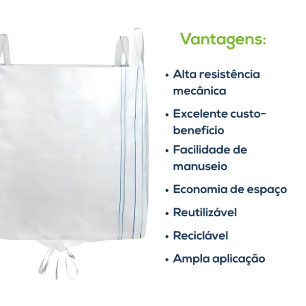 Big Bag Novo Boca Aberta Válvula Inferior Sem Liner Sem Trava 100x100x140cm 160G Sem Impressão - Image 4