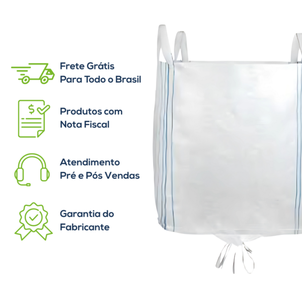 Big Bag Novo Boca Aberta Válvula Inferior Sem Liner Sem Trava 100x100x140cm 160G Sem Impressão - Image 8