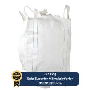 Big Bag Novo Saia Superior Válvula Inferior Sem Liner Sem Trava 95x95x130cm 160G Sem Impressão