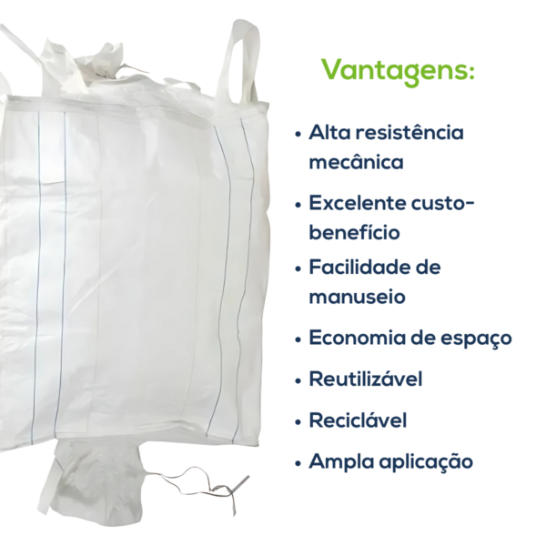 Big Bag Novo Saia Superior Válvula Inferior Com Liner Sem Trava 100x100x140cm 160G Sem Impressão - Image 4