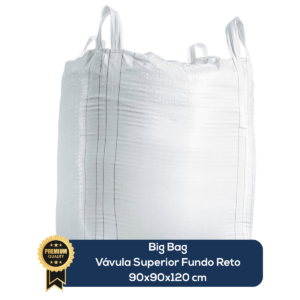 Big Bag Novo Válvula Superior Fundo Reto Sem Liner Sem Trava 90x90x120cm 160G Sem Impressão