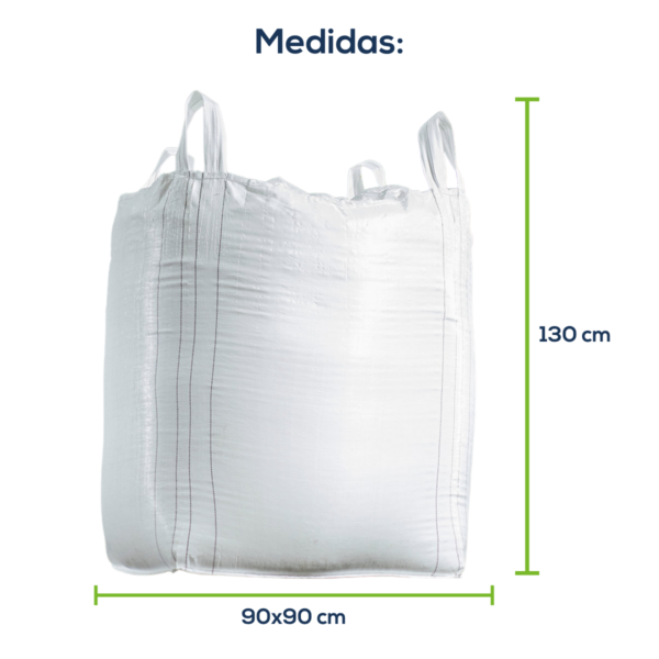 Big Bag Novo Válvula Superior Fundo Reto Sem Liner Sem Trava 90x90x130cm 160G Sem Impressão - Image 2